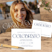 Chic Modern Typografy Two Foto Abschluss Ankündigung