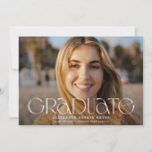 Chic Modern Typografy Two Foto Abschluss Ankündigung (Vorderseite)