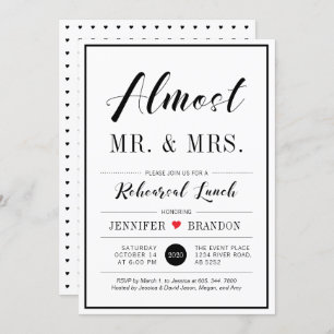 Chic Modern Typografy Wedding Probe Lunch Einladung