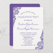 Chic Modern Ultra-Violet Lace Engagement Party Einladung (Vorne/Hinten)