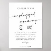 Chic Modern Unplugged Zeremonie Hochzeit Poster (Vorne)