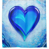 Chic Modern Vibranly Blue Kristallherz Duschvorhang (Vorderseite)