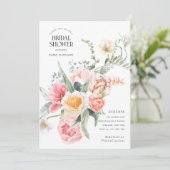 Chic Modern Watercolor Blume Garten thematisch Einladung (Stehend Vorderseite)