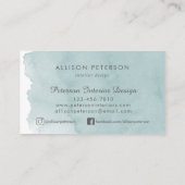 Chic Modern Watercolor Business Card Visitenkarte (Rückseite)
