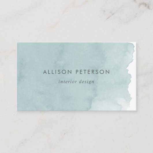 Chic Modern Watercolor Business Card Visitenkarte (Vorderseite)