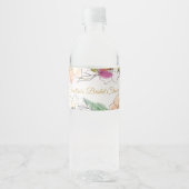 Chic Modern Watercolor Floral Baby Brautparty Wasserflaschenetikett (Vorderseite)