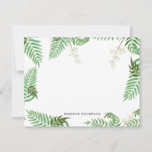 Chic Modern Watercolor Greenerity Script Monogram Mitteilungskarte (Vorderseite)