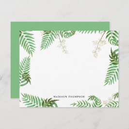 Chic Modern Watercolor Greenerity Script Monogram Mitteilungskarte