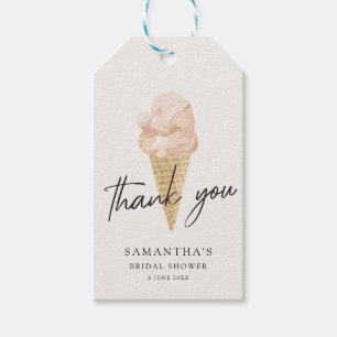 Chic Modern Watercolor Ice Creme Brautparty Geschenkanhänger