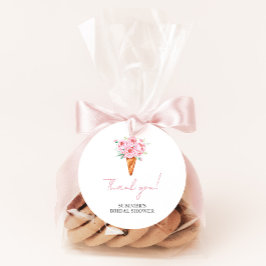 Chic Modern Watercolor Ice Creme Brautparty Runder Aufkleber