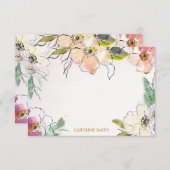 Chic Modern Watercolor Personalisiert Mitteilungskarte (Vorne/Hinten)