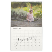 Chic Modern Watercolor Script Multi-Foto Kalender (Jan 2027)