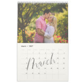 Chic Modern Watercolor Script Multi-Foto Kalender (Mär 2027)