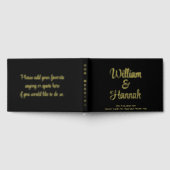 Chic Modern Wedding Black mit Gold Foil Hardcover Gästebuch (Voll)