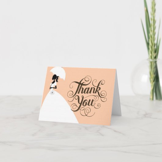 Chic Modern Wedding Dankeschön Card Elegante Bride Dankeskarte (Vorderseite)