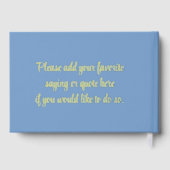 Chic Modern Wedding Dusty Blue mit Gold Hardcover Gästebuch (Rückseite)