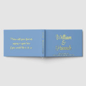 Chic Modern Wedding Dusty Blue mit Gold Hardcover Gästebuch (Voll)