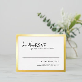 Chic Modern Wedding Foil RSVP Card Folie Einladungspostkarte