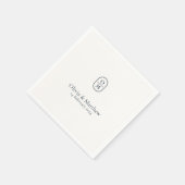 Chic Modern Wedding Monogram Wedding Serviette (Ecke)