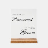 Chic Modern Wedding Reserved Sign Acrylschild (Vorderseite)