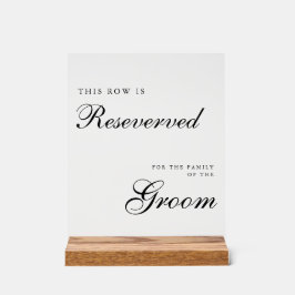 Chic Modern Wedding Reserved Sign Acrylschild