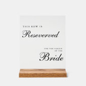 Chic Modern Wedding Reserved Sign Acrylschild (Vorderseite)