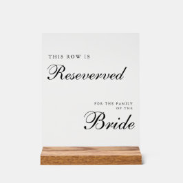Chic Modern Wedding Reserved Sign Acrylschild