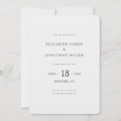 Chic Modern Wedding Save the Date Invite Template Einladung (Rückseite)
