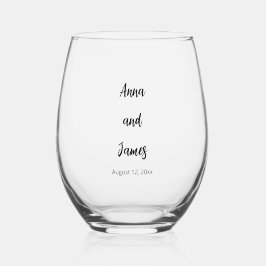 Chic Modern Wedding Stemless Wine Glass Weinglas Ohne Stiel