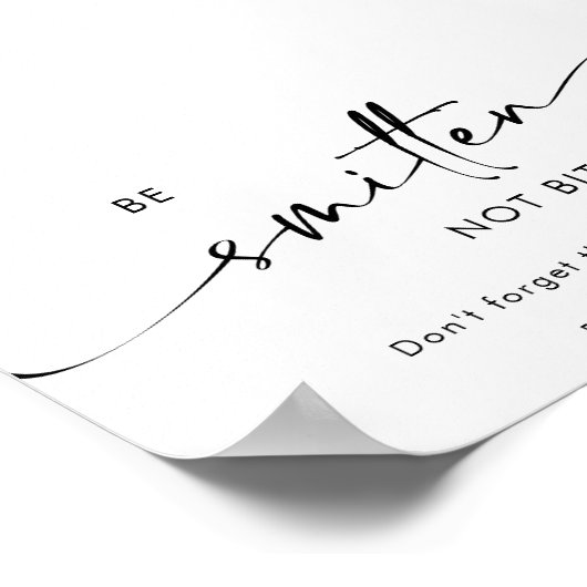 Chic Modern Wedding Sunscreen und Bug Spray Sign Poster (Ecke)