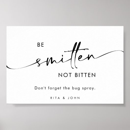 Chic Modern Wedding Sunscreen und Bug Spray Sign Poster (Vorne)