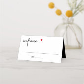 Chic Modern Welcome Guest Table Name Setting Platzkarte (Vorderseite)