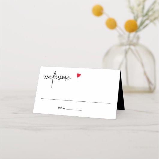 Chic Modern Welcome Guest Table Name Setting Platzkarte (Vorderseite)