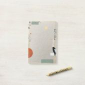 Chic Modern Whimsical Bird Elegante Trendy Abstrak Post-it Klebezettel (Auf Schreibtisch)