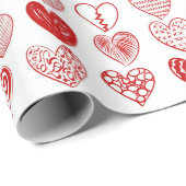 Chic Modern Whimsical Liebe Herz Valentinstag Geschenkpapier (Rolleneckpunkt)