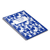 Chic Modern White Blue Floral Notizblock (Rechte Seite)