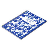 Chic Modern White Blue Floral Notizblock (Linke Seite)