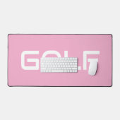 Chic Modern White GOLF Text Light Pink Background Schreibtischunterlage (Tastatur & Maus)