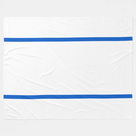 Chic Modern White-schlender Bright Blue Edge Strei Fleecedecke (Vorderseite (Horizontal))