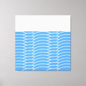 Chic Modern White Sky Blue Flickr Art Deco Waves Leinwanddruck (Vorderseite)