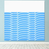 Chic Modern White Sky Blue Flickr Art Deco Waves Leinwanddruck (Insitu (Holzboden))