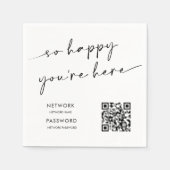 Chic Modern WiFi Password Wedding Sign Serviette (Vorderseite)