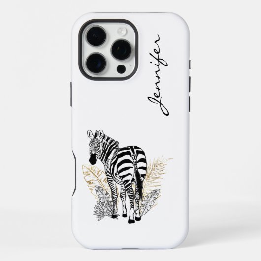 Chic Modern Zebra iPhone Hülle (Rückseite)