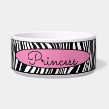 Chic Modern Zebra Skin Pattern Pet Dose Food Water
