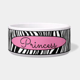 Chic Modern Zebra Skin Pattern Pet Dose Food Water Napf