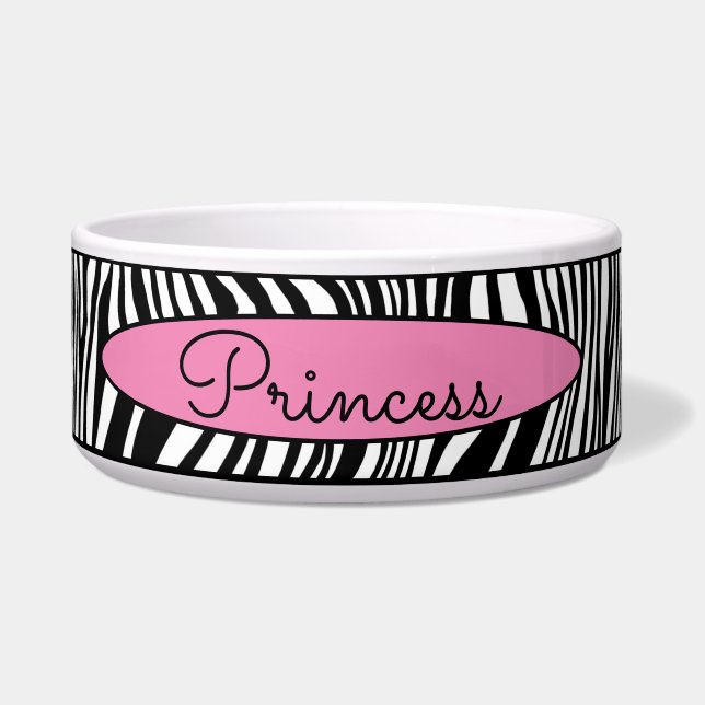 Chic Modern Zebra Skin Pattern Pet Dose Food Water Napf (Vorderseite)