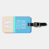 Chic-moderne abstrakte Strand-bitte Gepäckanhänger (Vorderseite horizontal)