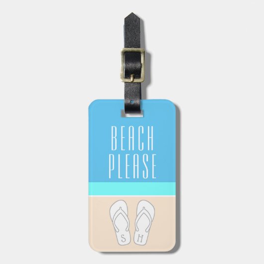 Chic-moderne abstrakte Strand-bitte Gepäckanhänger (Vorderseite vertikal)