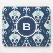 Chic moderne aquamarin-Marineblau-Kat-Stammesmuste Mousepad (Vorne)