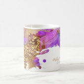 Chic, moderne Aquarellgold Rosa lila Spritzer Kaffeetasse (Mittel)